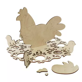 L-635 Деревянная заготовка подставка пасхальная 'Курочка ряба' 32*17см, Астра