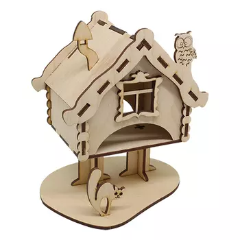 L-652 Деревянная заготовка чайный домик 'Домик Бабы-Яги' 13*12*14,5 см, Астра