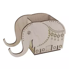 L-666 Деревянная заготовка подставка под карандаши и мобильный телефон 'Слон' 19,5*9*11 см, Astra&amp;Craft