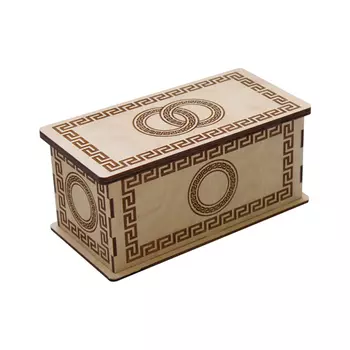 L-667 Деревянная заготовка шкатулка 'Греческий Меандр' 17,5*9*8 см, Астра