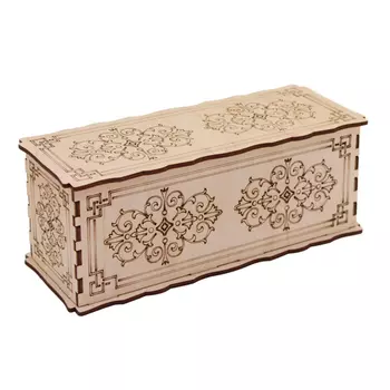 L-669 Деревянная заготовка шкатулка с гравировкой 'Греческий узел' 20*8*7,5 см, Астра