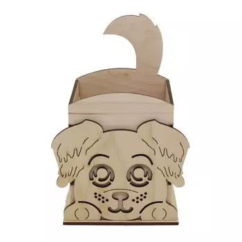 L-674 Деревянная заготовка подставка под карандаши 'Щенок' 11*9*16,5 см, Астра