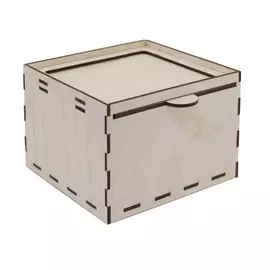 L-677 Деревянная заготовка шкатулка квадратная с выдвижной крышкой 13,5*13,5*10 см, Астра