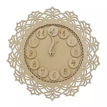 L-686 Деревянная заготовка часы 'Кружевные' 35*35 см, Астра