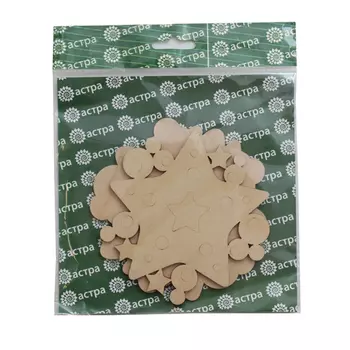 L-688 Деревянная заготовка Подставки под горячее двойные 'Звезда' 12*12 см, (2 шт/уп) Астра