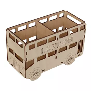 L-692 Деревянная заготовка карандашница двойная 'LONDON BUS' 15,5*7*9,5 см, 3мм толщ.фанеры, Astra&amp;Craft