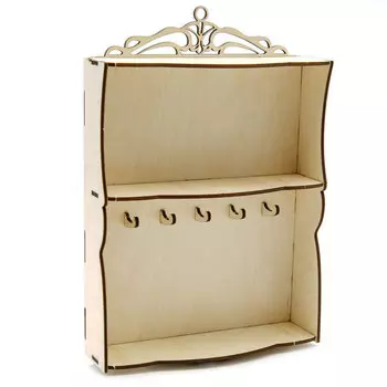 L-717 Деревянная заготовка ключница на 5 крючков 'Вензелёк' 18,5*27,5*6 см, Astra&amp;Craft