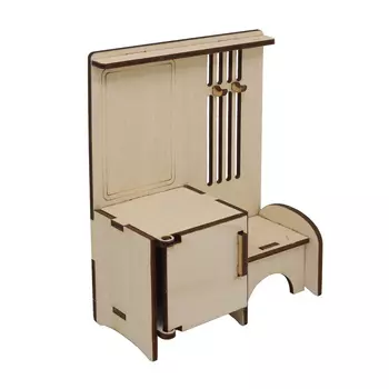 L-721 Деревянная заготовка кукольная мебель 'Прихожая' 10*13*5,5 см Астра