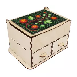 L-790 Деревянная заготовка комодик для вышивания бисером 'Молодильные яблочки' 20*14*11,5см Астра