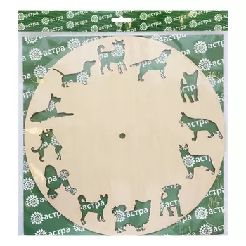 L-817 Деревянная заготовка под часы 'Любимые собаки' 30*30 см Астра