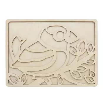 L-834 Деревянная заготовка объемная раскраска 'Воробушек' 27*20 см Астра