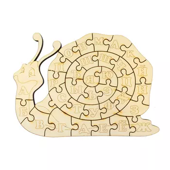 L-876 Деревянная заготовка пазл 'Улитка-алфавит' 16,5*12 см 'Астра'