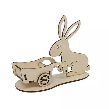 L-879 Деревянная заготовка'Зайчик с тележкой' 15,5*7,5*13,5 см 'Астра'