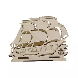 L-887 Деревянная заготовка салфетница 'Фрегат' 12,5*9 см 'Астра'