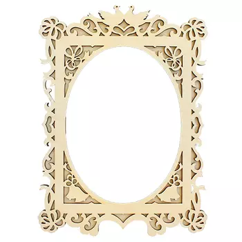 L-892 Деревянная заготовка фоторамка овальная 'Голубки' 20*27 см 'Астра'