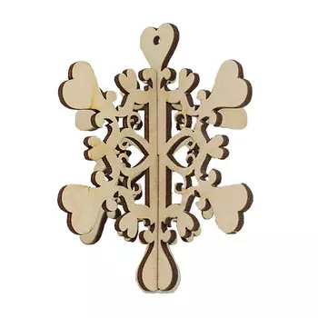 L-896 Деревянная заготовка сборная 'Снежинка' 9*9 см 'Астра'
