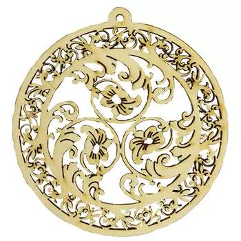 L-900 Декоративная заготовка-подвеска 'Шар цветочный Арт-нуво' 9*9,5 см 'Астра'