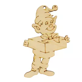 L-903 Деревянная заготовка 'Гномик с подарком' 6,5*10,5 см 'Астра'