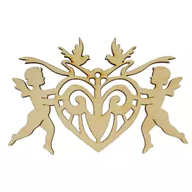 L-913 Деревянная заготовка 'Амурчики с сердечком' 10,5*6,5 см 'Астра'