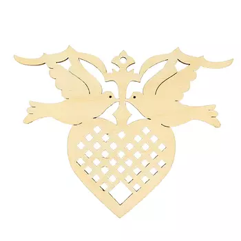 L-914 Деревянная заготовка 'Сердечко с голубками' 9*8 см 'Астра'
