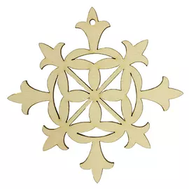 L-918 Деревянная заготовка подвеска-снежинка 'Королевская лилия'