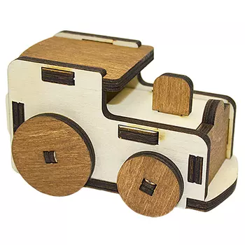 L-937 Деревянная заготовка 3D-пазл 'Древесенок. Паровоз' 12*6,5*6,5см
