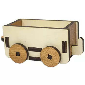 L-938 Деревянная заготовка 3D-пазл 'Древесенок. Вагон открытый' 13,5*6,5*5,5см