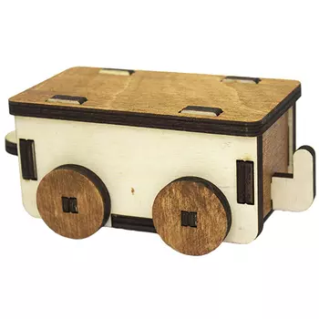 L-939 Деревянная заготовка 3D-пазл 'Древесенок. Вагон закрытый' 13,5*6,5*5,5см