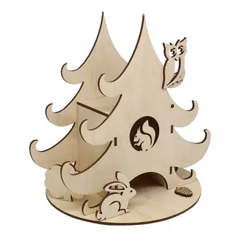 L-941 Деревянная заготовка Чайный домик 'Елка' 19*20,5*20см Астра