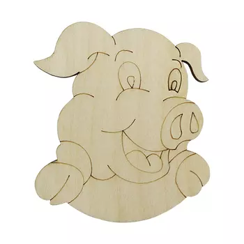 L-988 Деревянная заготовка 'Веселый кабанчик' 80*80*4мм Астра