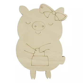 L-993 Деревянная заготовка 'Свинка модница' 140*94*4мм Астра