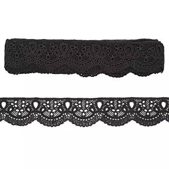 LA-012 Кружево гипюр матовое 5см*13,72м (черный)