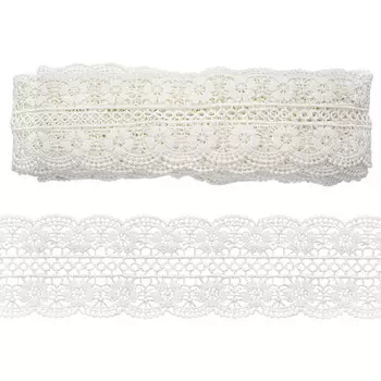 LA-019 Кружево гипюр матовое 6,8см*13,72м (белый)