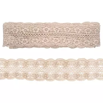 LA-019 Кружево гипюр матовое 6,8см*13,72м (NN236 молочный)