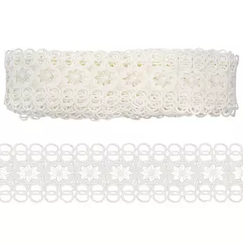 LA-020 Кружево гипюр матовое 6см*13,72м (белый)