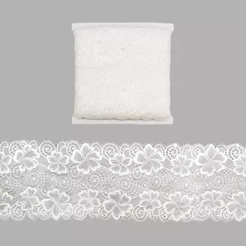 LAEC-15459 Кружево эластичное 185мм*15м (белый)