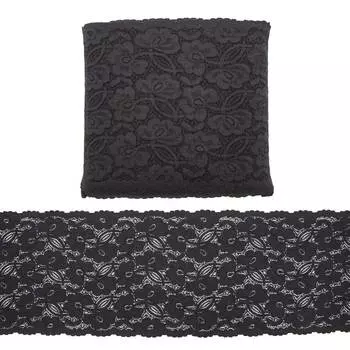 LAEC-19101 Кружево эластичное 190мм*15м (черный)