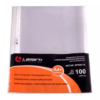 LAMARK0067-B Файл-вкл.повыш.вместимости A4+0,030 мм 100 шт/упак