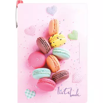 LAMARK0125 Блокнот с ручкой Розовый десерт, 105х150 мм, ручка, внутри блок на спирали