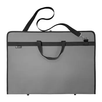 LAMARK022 Папка-планшет A2, 650х470 мм, 1 отд., карм. внутр., на молнии, с ручк., съемн.рем., серый