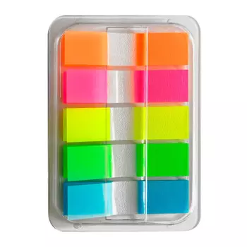 LAMARK1143 Закладки 44x12 мм, 5 цв.x20 л, Z-сложения, пластик