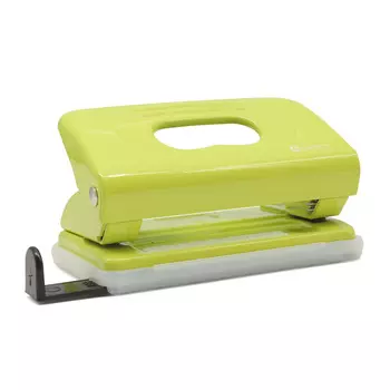LAMARK148 Дырокол Mettallic 10 л., с линейкой, светло-зеленый