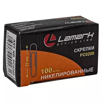 LAMARK209 Скрепки ник. 22 мм/100 шт/ круглые