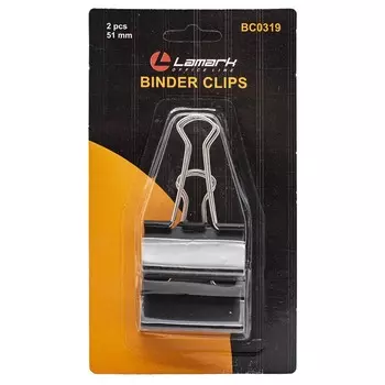 LAMARK319 Зажимы черные 51 мм 2 шт/блистер