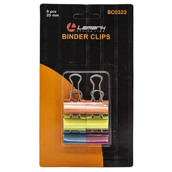 LAMARK323 Зажимы цв. 25 мм 6 шт./блистер