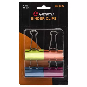 LAMARK327 Зажимы цв. 41 мм 4 шт./блистер