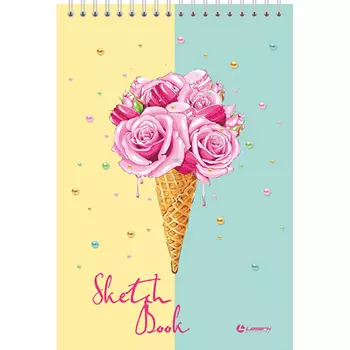 LAMARK38991 Скетчбук Sweet Life, А5, 30 л.,120 г/м2, метал. картон, твердая подложка, спираль сверху