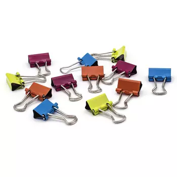 LAMARK686 Зажимы цветные НЕОН 15мм 12шт/упак