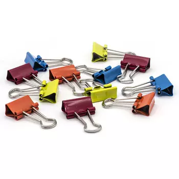 LAMARK687 Зажимы цветные НЕОН 19мм 12шт/упак