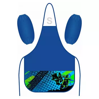 LAMARKPA0002 Фартук + нарукавники Moto, 39 x 49 см, 2 кармана, цвет св. синий, с рисунком